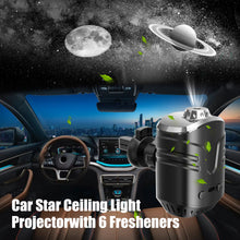 Load image into Gallery viewer, Car aromatherapy starry sky light air freshener, diffuser with starry sky projection, Saturn moon ceiling light rechargeable car decoration light, 2 adjustable modes, automatic on/off intelligent car accessories