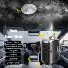 Load image into Gallery viewer, Car aromatherapy starry sky light air freshener, diffuser with starry sky projection, Saturn moon ceiling light rechargeable car decoration light, 2 adjustable modes, automatic on/off intelligent car accessories