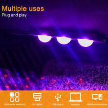 Load image into Gallery viewer, GCYS car interior USB star light-7 color-sound activated-4pcs-with remote control