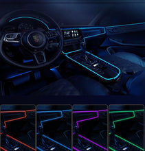 Load image into Gallery viewer, car interior cool light usb Ice Blue El Wire Auto Atmosphere Decorative Lamp Flexible Neon Light DIY
