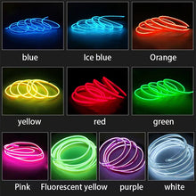Load image into Gallery viewer, car interior cool light usb Ice Blue El Wire Auto Atmosphere Decorative Lamp Flexible Neon Light DIY