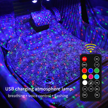 Load image into Gallery viewer, A16-GCYS- Wireless Car Interior Ambient Lights- Chargeable USB -star pattern and warm light 2in1-Led Star Decoration Light for Car & Room