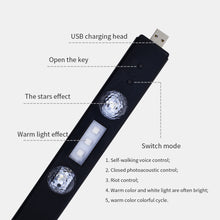 Load image into Gallery viewer, A16-GCYS- Wireless Car Interior Ambient Lights- Chargeable USB -star pattern and warm light 2in1-Led Star Decoration Light for Car & Room
