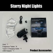 Load image into Gallery viewer, Car aromatherapy starry sky light air freshener, diffuser with starry sky projection, Saturn moon ceiling light rechargeable car decoration light, 2 adjustable modes, automatic on/off intelligent car accessories
