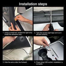 Load image into Gallery viewer, Car Door Frame LED Ambient Lights - Wireless Invisible Stream of Colorful Light for Enhanced Driving Comfort, USB-Powered (No Wiring Needed), Vehicle Lighting Upgrade, Streamlined Lighting Design, Without Battery
