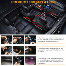 Load image into Gallery viewer, GCYS car interior USB star light-7 color-sound activated-4pcs-with remote control
